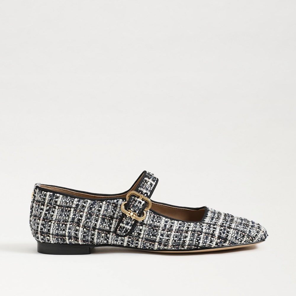 Sam Edelman Black and White Tweed Flats / MICHAELA MARY JANE FLAT - Picture 2 of 7